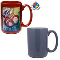 15 Oz. El Grande Mug - 4 Color Process (Steel Blue)